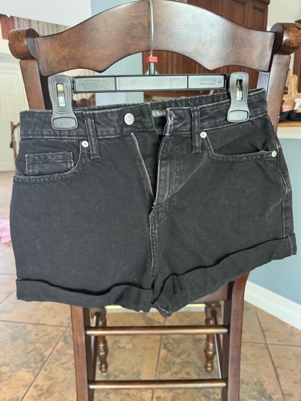 Wild Fable Black Women's High Rise Mom Denim Shorts